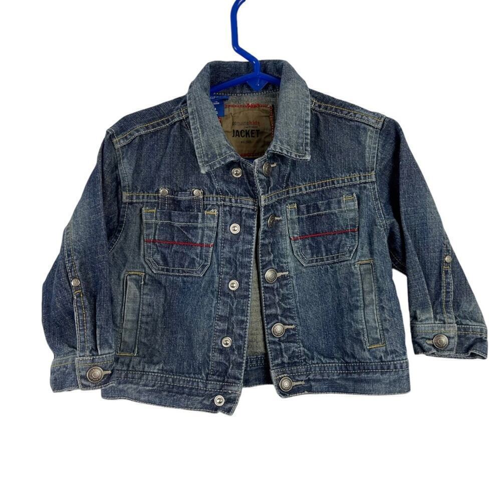 Oshkosh Genuine Kids Denim Jean Jacket Distressed 18 Months Snap Front